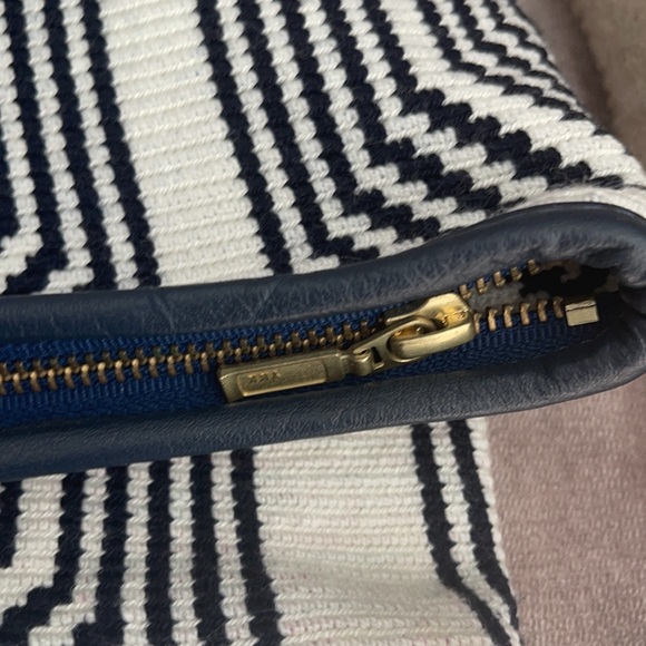 Sophie Anderson Camille Navy Green Natural Clutch - Picture 6 of 15